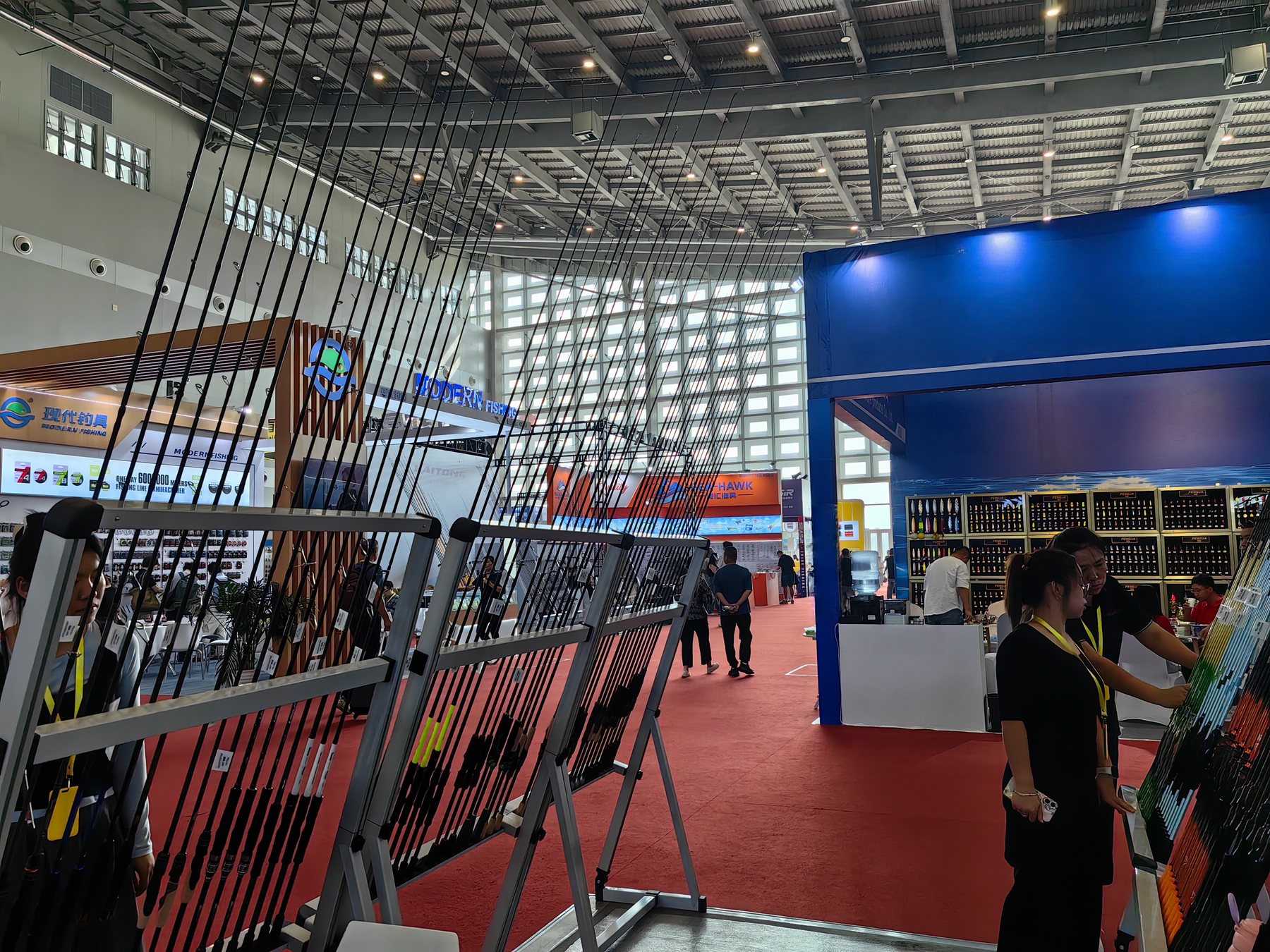 Fishing tackle exhibition booth