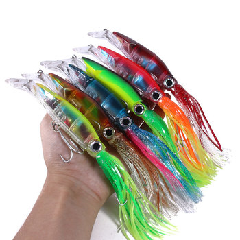 14CM-40G Saltwater Fishing Lure Hard Plastic Octopus Skirt Trolling Lure with Long Skirt Jigs – Metal Jig – view 1
