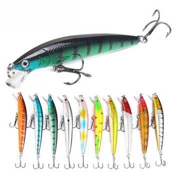 10cm/9g ABS Ringing Bead Hard Bait Lure Plastic Minnow Bait for Tuna Salmon Catfish-Freshwater & Saltwater Use Lake Fishing – Minnow – view 1