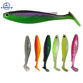 Cheery 6-12cm Double Color Soft Plastic Rubber T-tail Swim Bait PVC Pesca Fishing Lures OEM Fishing Tackle Wholesales – Soft Lure – view 1