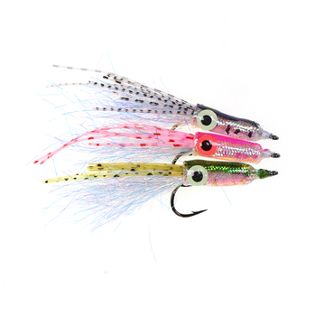 3D Luminous Eyes Small Squid Fly Artificial Rubber Legs Flash Tinsel Streamer Flies Trout Bass Saltwater Fishing Lures Baits – Soft Lure – view 1