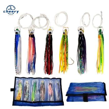 CHEERY 6.5Inch 43g Boat Big Game Tuna Marlin Fishing Bait Resin Octopus Squid Skirt Bionic Trolling Lure for Wahoo Saltwater – Trolling Lure – view 1