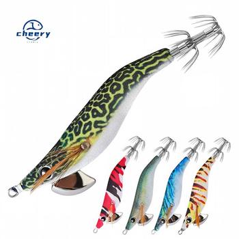 CHEERY Palmer 9cm 7g Luminous Squid Jig Lures Wood Shrimp Squid Fishing Lure Saltwater Fishing Bait Glow Squid Jig – Metal Jig – view 1