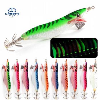 CHEERY Squid Jig 2.5# 75mm 12g Luminous Led Fishing Octopus Sauid Shrimp Jig Lure Octopus Squid Jig Hook – Metal Jig – view 1