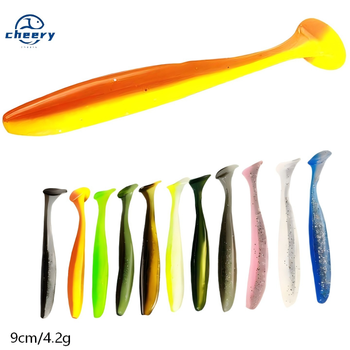 Cheery High Quality 4.2g 10 Colors Soft Plastic Fishing Lure T Tail Soft Bait Paddle Tail Soft Plastics Lure – Soft Lure – view 1