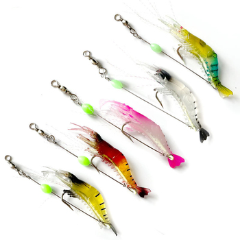 Artificial Luminous Shrimp Bait Kit with Built-in Hook Fishing Tackle Soft Plastic Sea Fishing Shrimp Lures – Soft Lure – view 1