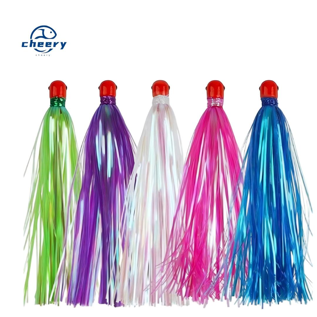 CHEERY Tuna Jig Fishing Lure Mylar Flasher Bucktail Tinsel Fly Tying Material for Bass Rig Flash Shiner Teaser – Octopus Skirt – view 1
