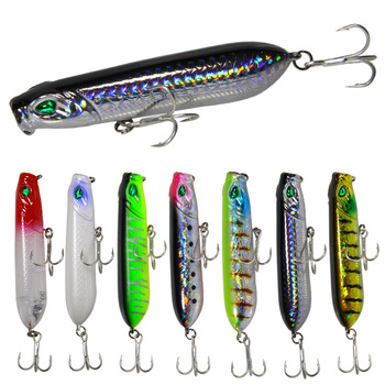 Premium Topwater Popper Bass Fishing Lure 80mm 12.5g & 100mm 18g Crank Bait Realistic Fish Attracting Carp – Popper – view 1