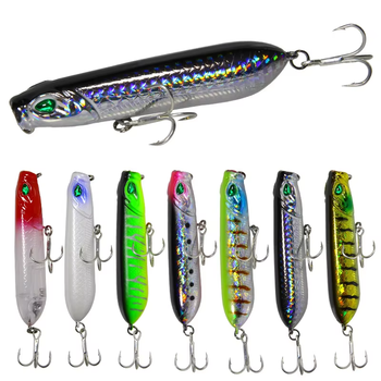 Premium Topwater Popper Bass Fishing Lure 80mm 12.5g & 100mm 18g Crank Bait Realistic Fish Attracting Carp – Popper – view 1
