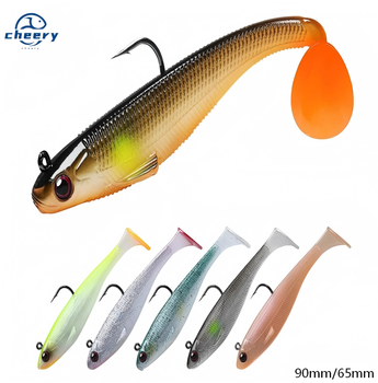 Cheery New Arrival Cheery 9cm 12g T-Tail Soft PVC Swimming Bait with Hook for Marlin Fishing – Soft Lure – view 1