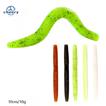 Cheery Worm Bait for Freshwater Bass Fishing Senko Soft Lure Drop Shot Rig Carolina Rig Jig Head Silicone for River Fishing – Soft Lure – view 1