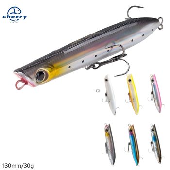 Cheery Hunter 130mm 30g Top Water Dog Walking Hard Bait Popper ABS Material Artificial Fishing Lure for Marlin in River Stream – Popper – view 1