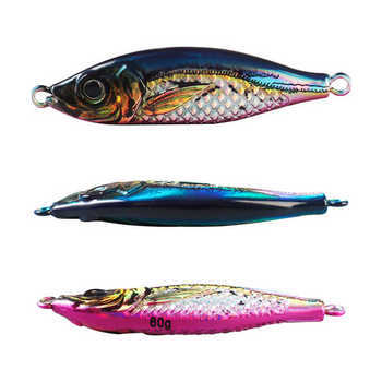 Cheery Palmer 60g 3D Colorful Printed Jigging Lure Metal Spoon Lure Artificial Hard Bait for Slow Fishing – Metal Jig – view 1