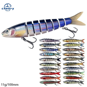 Cherry Bass Trout Multi Jointed Swimbait Slow Sinking Bionic Freshwater Lures Silicone Lifelike Fishing Lure Suit for River – Soft Lure – view 1