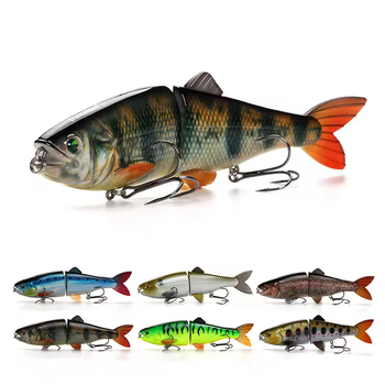 Cheery Gliding Bait Jointed Swimming Lure with Hook for Trolling Suit Jig Bait Fishing Kit for Perch and Bream in River – Metal Jig – view 1
