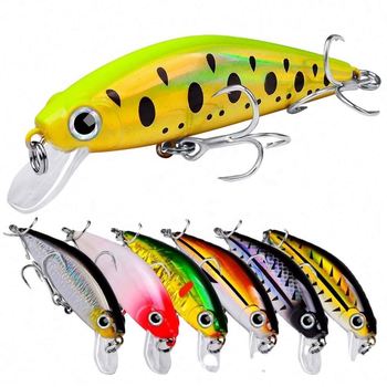 Cherry Topwater MinNOW Bait 11G/3G Small Fat Plastic Crank Fishing Lure for Blackfish Fishing Tackle Supplies – Minnow – view 1