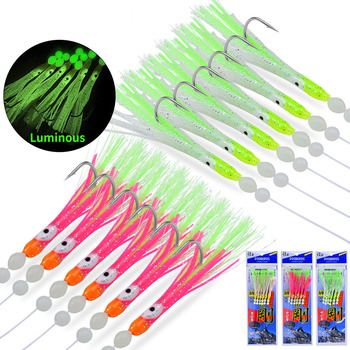 Cheery Luminous 14.5g 180cm Trolling Lure Fishing Hooks 6pcs Octopus Rig Artificial Soft Bait Made of Rubber and PVC – Soft Lure – view 1