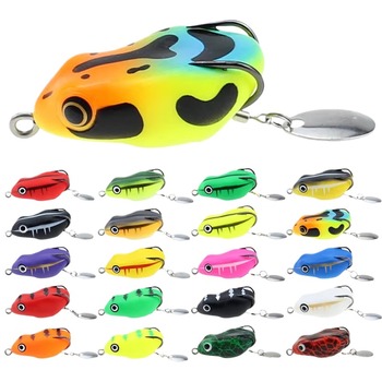 Hot Sale Cheery Mini Snake Fish Bait 20 Colors with Strong Black Hook PVC Frog Lure 8.5G 4.5cm – Hooks – view 1