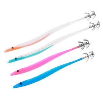 Cheery Shrimp Plastic Shrimp Hairtail Bait Umbrella Hook Squid Hard Baits Printed Condition for Marlin Target – Hard Lure – view 1