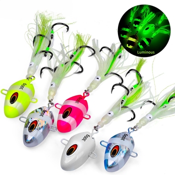 Cheery 100g-300g Squid Hook Soft Octopus Lure Boat Fishing Bait Slow Jigging with Lead Head Deep Sea Fish Lure – Soft Lure – view 1