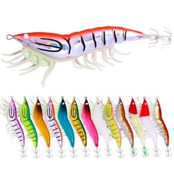 Cheery 12cm 22.4G Luminous Shrimp Squid Lure Bionic Bionic Fishing Bait Printed Artificial Hard Bait for Sea Fishing – Hard Lure – view 1