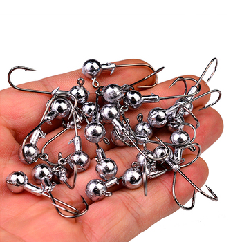 Cheery Wholesale Natural Color Jig Head Hooks 1g-20g Soft Lure Round Ball Clamps Carp Fishing Hooks – Soft Lure – view 1