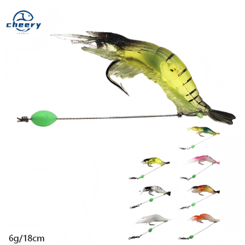Cheery Bait Winter Fishing Set Luminous Shrimp Sabiki with Built-In Hook Silicone Soft Plastic Bait for Sea Baiting – Soft Lure – view 1