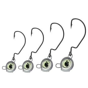 Cheery Night Glow Fishing Jig Hooks 3.5g 10g Luminous 3D Eye Obstacle-Jumping Lead Durable Crappie Heads Hook for Saltwater Fish – Metal Jig – view 1