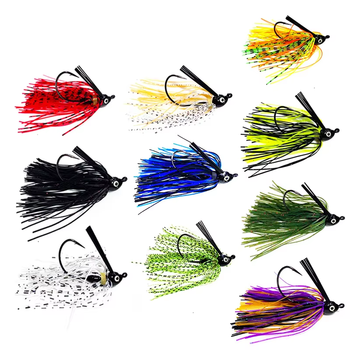 New 7g 10g 14g Jig Head Skirt Beard Fishing Lures Fishing Jig Hook Spinner Anti-hanging Grass – Metal Jig – view 1