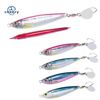 CHEERY 40g 60g 80g Saltwater Fishing Metal Jigging Bait Fast Sinking Jigbait Artificial Hard Metal Jig Lure with Hook – Metal Jig – view 1