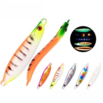 Sea Fishing Small Iron Plate S Biomimetic Snake Shaped Iron Plate Sea Bass Cod Night Light Boat Fishing Iron Plate Bait – Lure – view 1