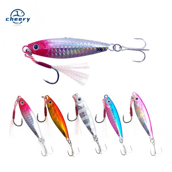 Cheery J51 Micro Jig Lures 7g 10g 15g 20g 30g Metal Jig Spoon with Hooks Lead Fish Lure for Saltwater Fishing Small Bait – Metal Jig – view 1