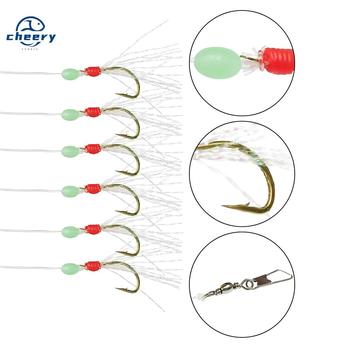 CHEERY Wholesale Fishing Sabikis Fish Skin 6 Hooks Sabiki Rigs #8#10#12#14#16 – Hooks – view 1