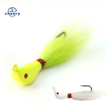 Cheery Hot Sale 10g 3/8oz Holographic Bucktail Jig Kit Blackfish Tog Bucktails Crab Lead Sinker Black Nickel Hook Fishing Lure – Metal Jig – view 1