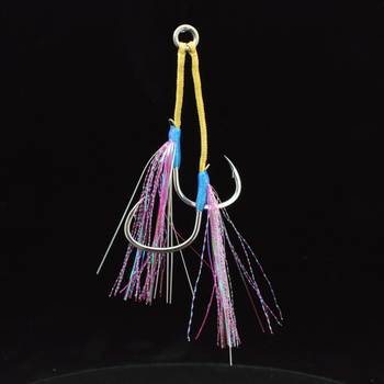 AIH03-Double Assist Jigging Hooks,high Quality Carbon Steel Sea Fishing Hook,kevlar Line,super Strong,Luminous Silk with Epoxy – Metal Jig – view 1