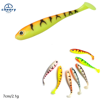 Cheery WT30 T-tail Soft Fishing Lures 7cm/2.1g Shad Artificial Soft Bait Jig Head Fishing Silicon Rubber Soft Bait – Soft Lure – view 1
