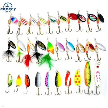 CHEERY Fishing Lures Kit Set Spinnerbait for Bass Trout Walleye Salmon Assorted Metal Hard Lures Inline Spinner Baits 10pcs Kit – Metal Jig – view 1