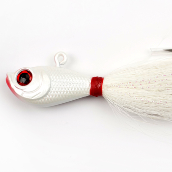 2oz 56G Tackle Mylar Series Bucktails Pearl White Metal Jig Head with Deer Hair Hand Tied – Metal Jig – view 1