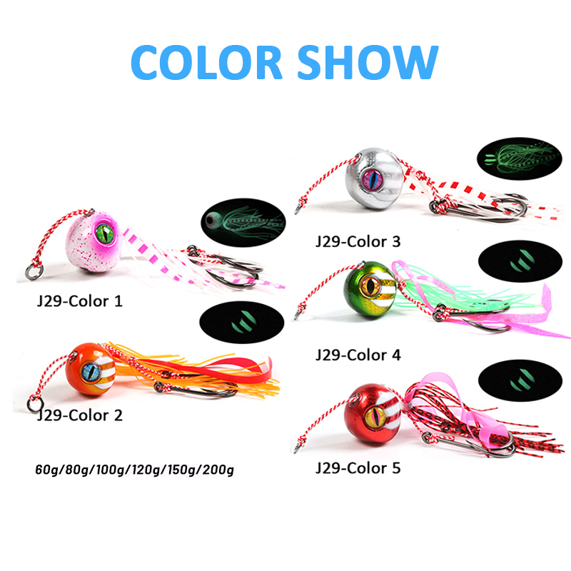 CHEERY J29B Fish Lure Luminous Inchiku Slider Jig Fast Metal Jig Lure Round Head Speed Jigging Lure Fish Bait Kabura – Metal Lure – view 4