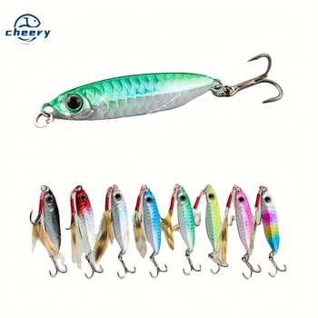 Cheery New Fashion Lifelike 7g/10g/15g/20g/25g/30g Fast Sinking Jigging Bait with Assisted and Feather Treble Hooks – Metal Jig – view 1