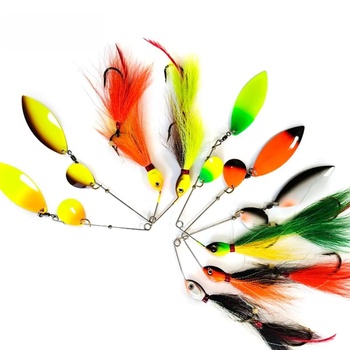 Factory Silicone 36g Rotating Spoon Freshwater Northern Musky Fishing Jig Head Bucktail Lures Spinnerbaits for Carp Bass No – Soft Lure – view 1