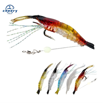 CHEERY High Simulation Carp Fishing Gear PVC Soft Bait Hook Bionic Shrimp Lure Form Cross-Border Bait Artificial Soft Bait – Soft Lure – view 1
