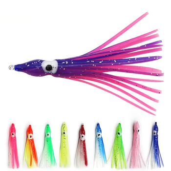 5pcs 5-30cm Mixed Colors Rubber Squid Skirts Octopus Soft Fishing Lures for Float Sea Fishing Target Species Shark Lakes Oceans – Soft Lure – view 1