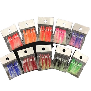 10cm Luminous Silicone and Plastic Squid Lure Octopus Skirt Soft Trolling Fishing Bait for Ocean Boat Fishing – Soft Lure – view 1