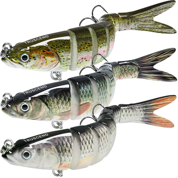 Cherry Bass Trout Multi Jointed Swimbait Slow Sinking Bionic Freshwater Lures Silicone Lifelike Fishing Lure Suit for River – Soft Lure – view 1