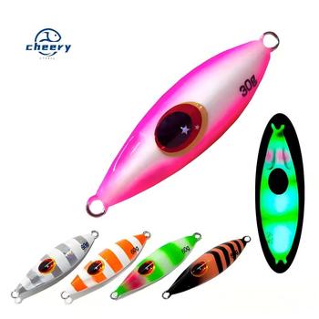CHEERY Slow Bee Slow Pitch Jig 10g-150g UV Luminous Shore Casting Jigging Spoon Lure Glow Saltwater Fishing Lure – Metal Jig – view 1
