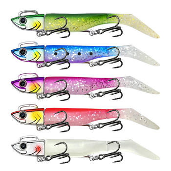 New Arrival Luminous Jig Head Soft T Tail Bass Fishing Lure 30g/37g/43g Saltwater Jigging Rubber Bait Artificial Lead Soft Bait – Soft Lure – view 1