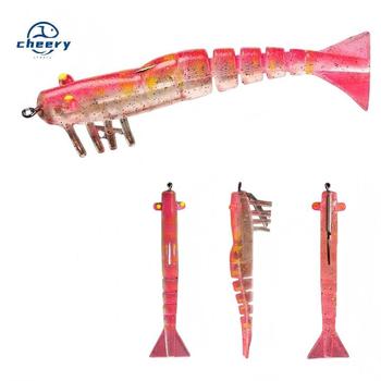 CHEERY 90mm 8.5g Saltwater Soft Live Shrimp Fishing Lure Luminous Artificial Bait Jointed Prawn Bionic Bait – Soft Lure – view 1