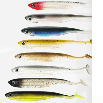 Paddle Tail Plastic Shad Soft Fishing 10cm/12.8cm Fishing Bass Lure Swim Bait Double Color Soft Lure – Soft Lure – view 1