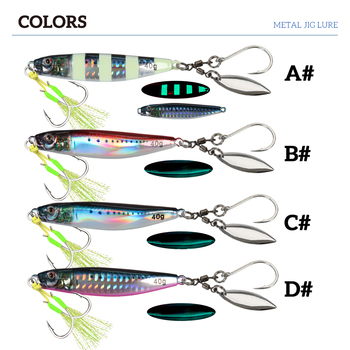 40g 60g 80g Laser Metal Fishing Jig Lure with Bearing Swivel Hook Slow Pitch Saltwater Lure – Metal Jig – view 1